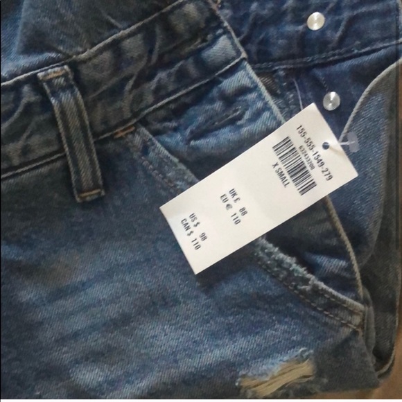 Abercrombie & Fitch Destroyed Denim Overalls XS - Picture 4 of 4